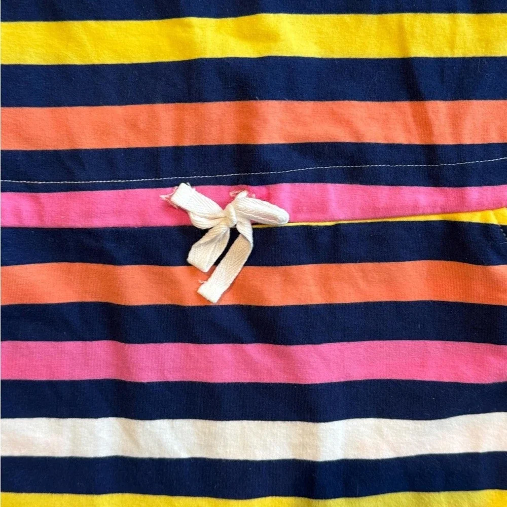 Toobydoo Striped‎ Tie-Waist Dress Kids Size 10 Navy Yellow Multi